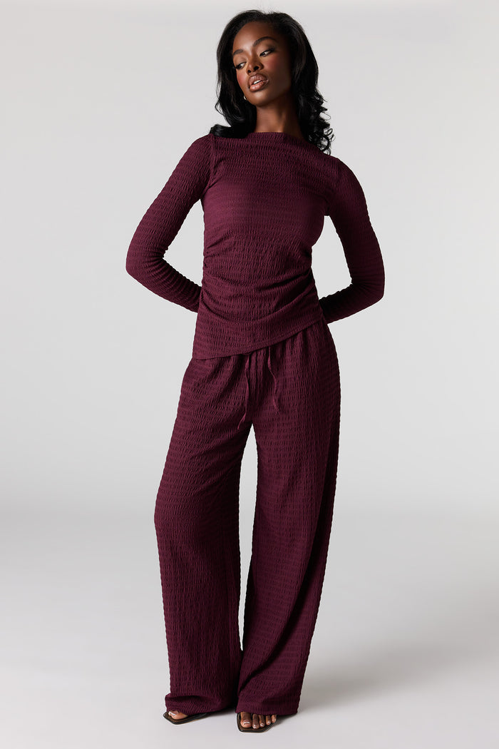 Textured Wide Leg Pant