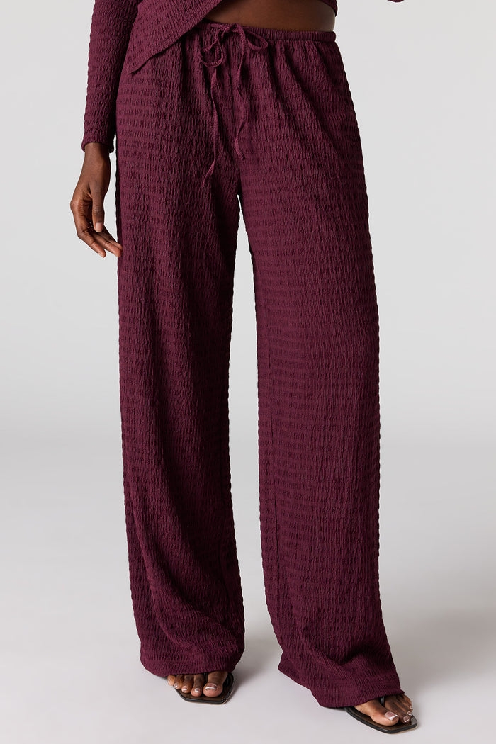 Textured Wide Leg Pant