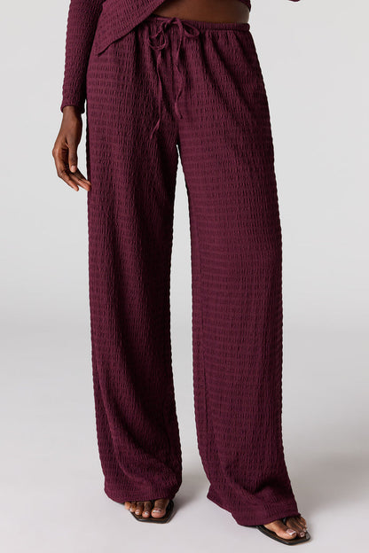 Textured Wide Leg Pant