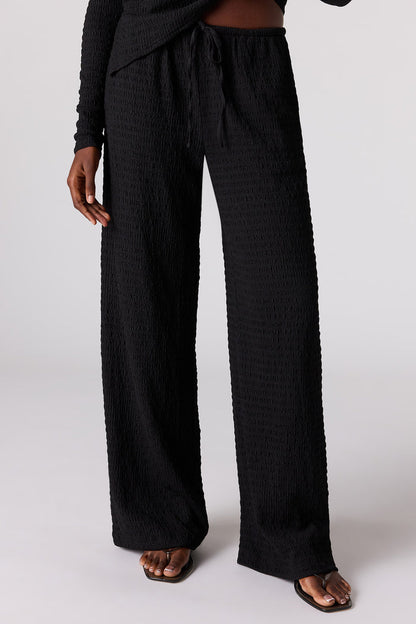 Textured Wide Leg Pant
