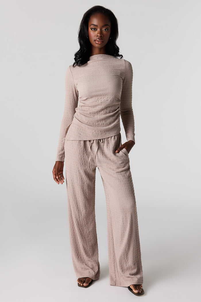 Textured Wide Leg Pant