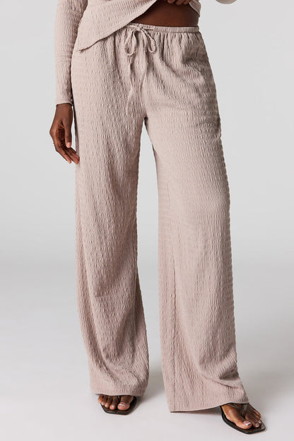 Textured Wide Leg Pant