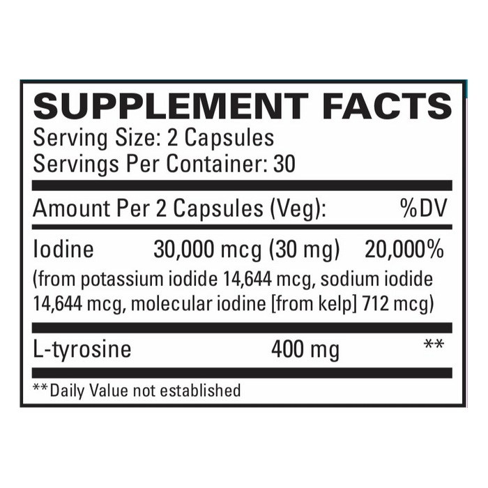 Thyroid Care by EuroMedica Ingredients Label