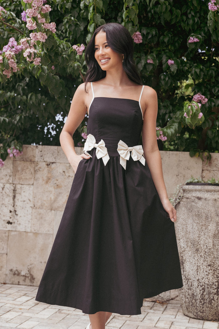 Petal and Pup USA DRESSES Tia Midi Dress - Black (Hold for Rack)