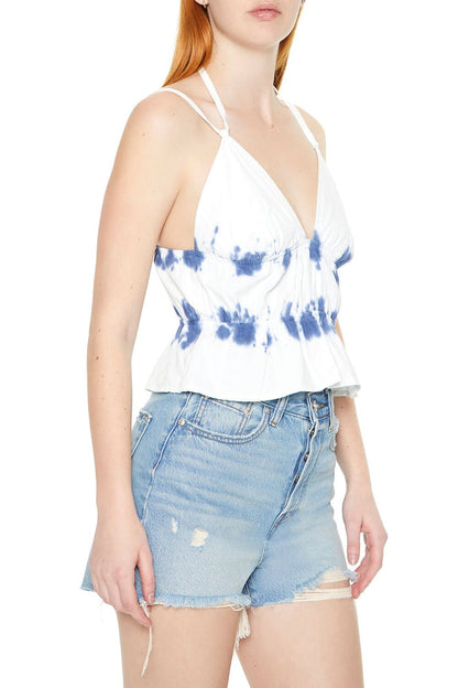 Tie-Dye Halter Flounce Cami