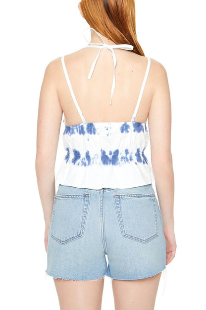 Tie-Dye Halter Flounce Cami