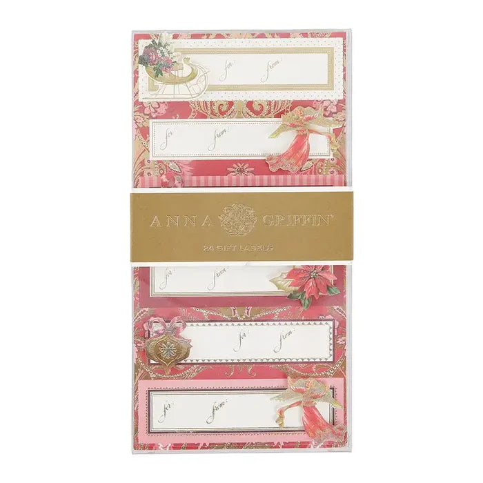 Timeless Red & Gold Gift Labels