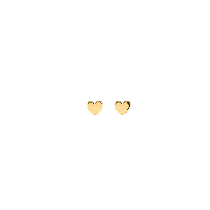 Tiny Heart Stud Earrings | 18K GV