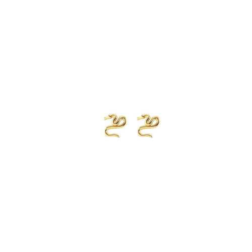 Tiny Snake Stud Earrings | 18K GV