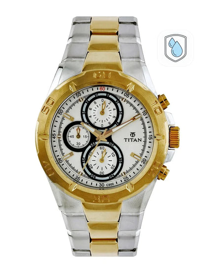 Titan Regalia Chronograph Analog With White Dial Watch - NT9308BM01