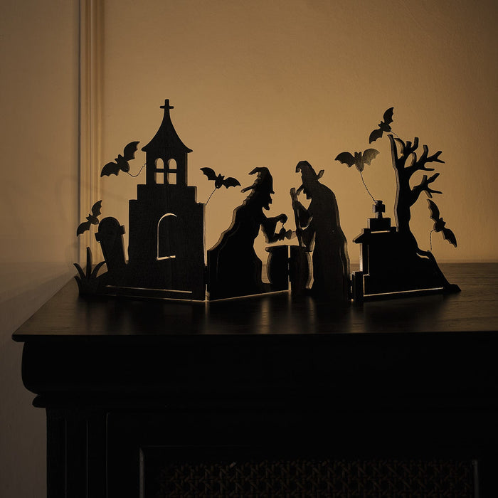 Toil & Trouble LED Witch Halloween Window Decoration