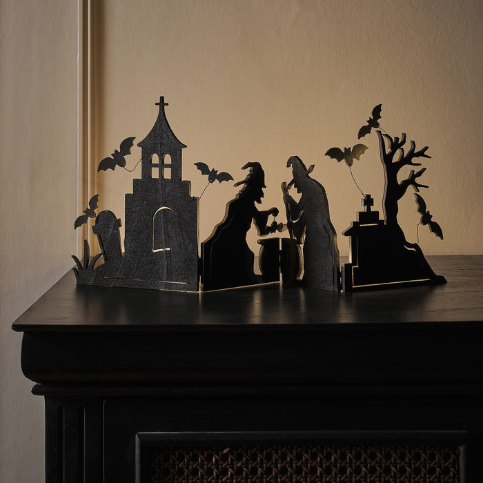 Toil & Trouble LED Witch Halloween Window Decoration