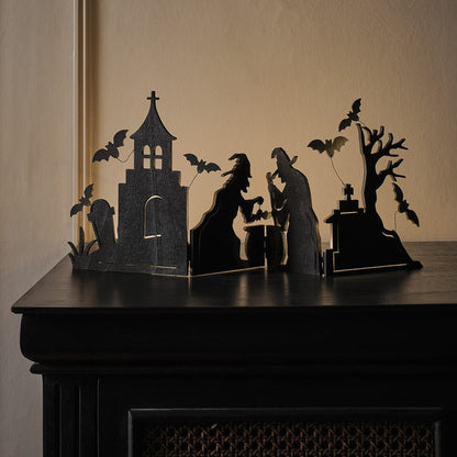 Toil & Trouble LED Witch Halloween Window Decoration