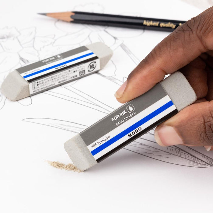 Tombow - MONO Sand Eraser - For Ink. Erase pencil as well as ink markings. Available at Embellish Away located in Bowmanville Ontario Canada