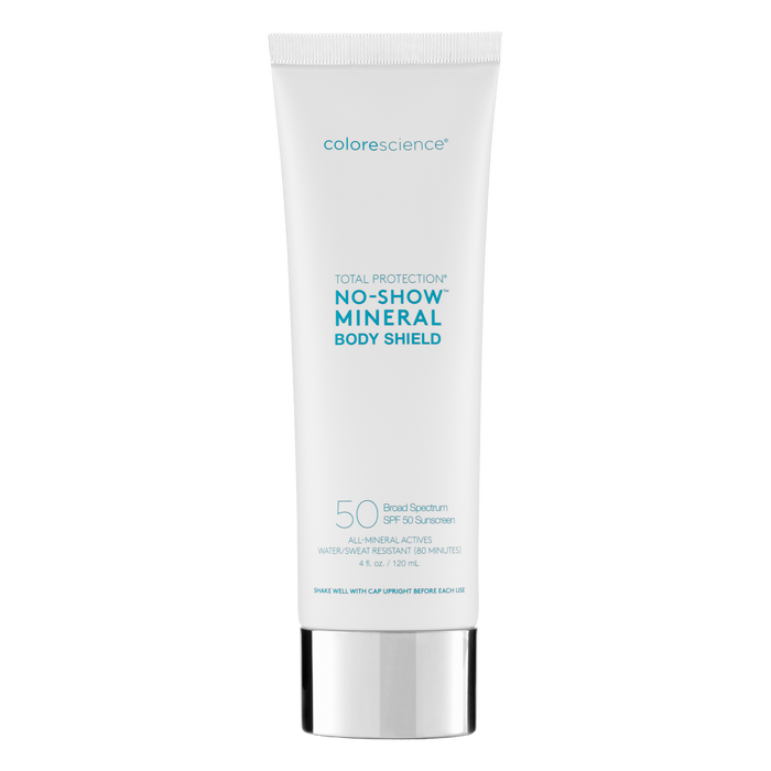 bottle of no show mineral body shield || all