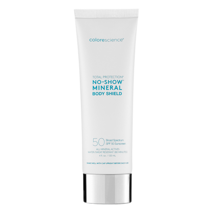 bottle of no show mineral body shield || all