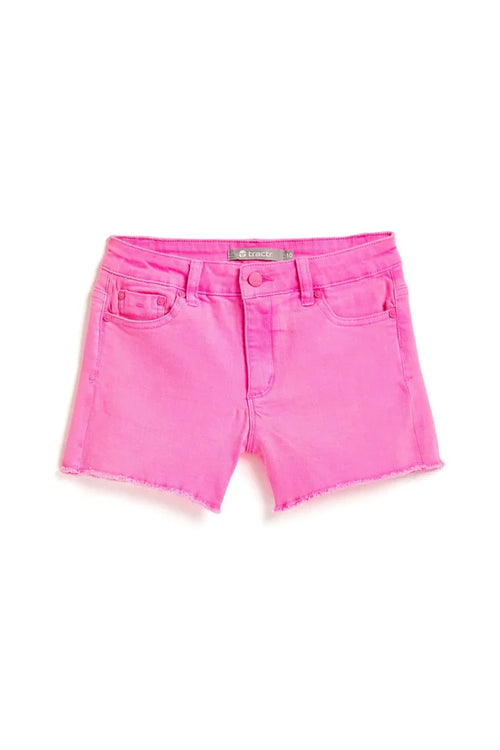 Tractr Neon Pink Fray Hem Shorts