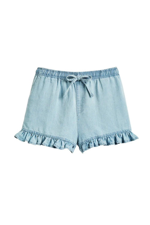 Tractr Ruffle Hem Denim Short