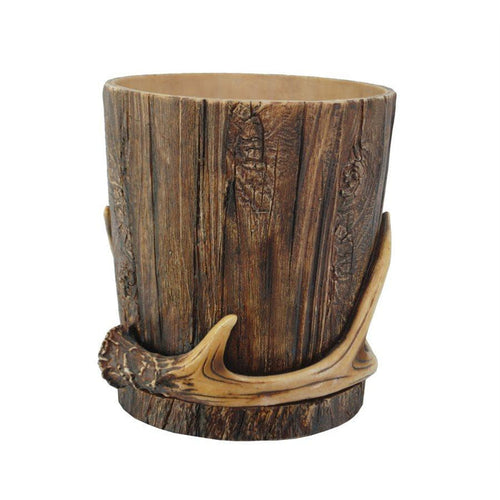 Tree Bark & Antler Wastebasket Wastebasket
