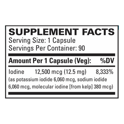Tri-Iodine 12.5 mg by EuroMedica Ingredients Label