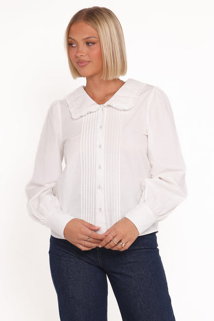 Petal and Pup USA TOPS Turner Shirt - White (Hold for Amazon)