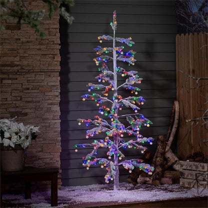 Twas the Night Globe Lit Frosted Tree