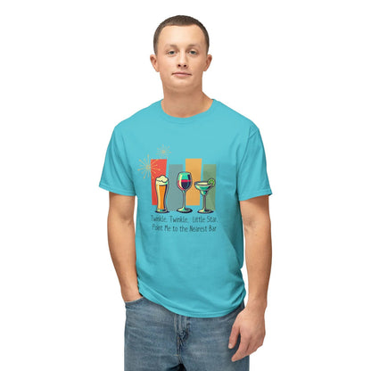 Twinkle, Twinkle, Little Star, Point Me to the Nearest Bar Unisex HD Cotton™ T-shirt