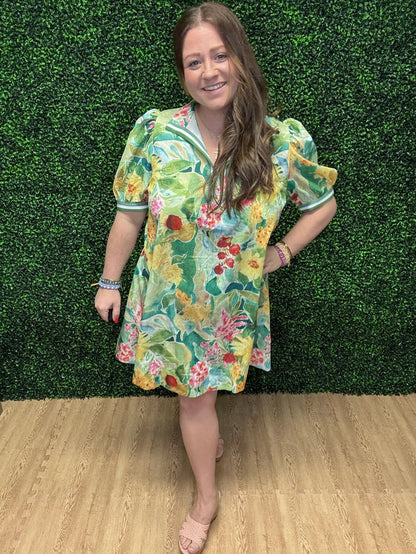 Umgee Jacard Print Mini Dress