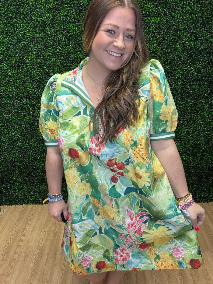 Umgee Jacard Print Mini Dress