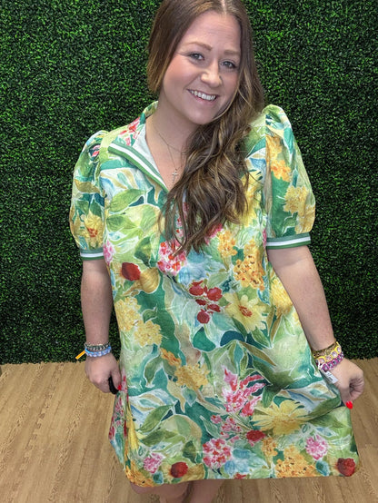 Umgee Jacard Print Mini Dress