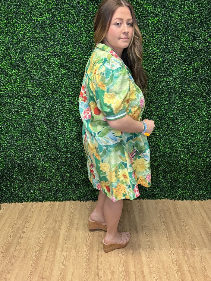 Umgee Jacard Print Mini Dress