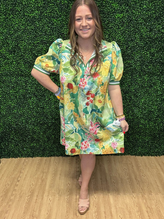 Umgee Jacard Print Mini Dress