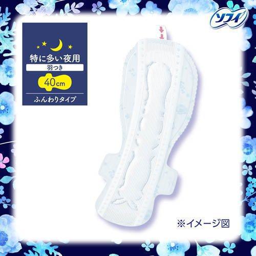 Unicharm Soft Sanitary Overnight Pads 40 cm W/ Wings 7 pcs