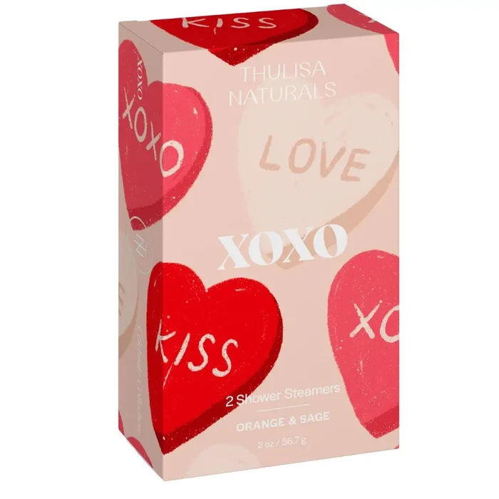 Valentine's Day Gift Shower Steamers | 2 Pack Orange + Sage - Aesthetics By Kell