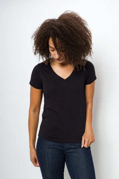 Vanessa Unbranded | Women's Anti-Stain Logo-less Deep V-neck T-Shirt