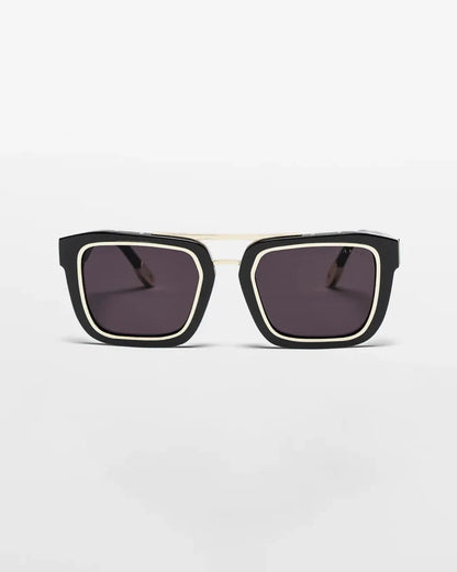 VANTA Draco Sunglasses - Gloss Black & Gold Metal