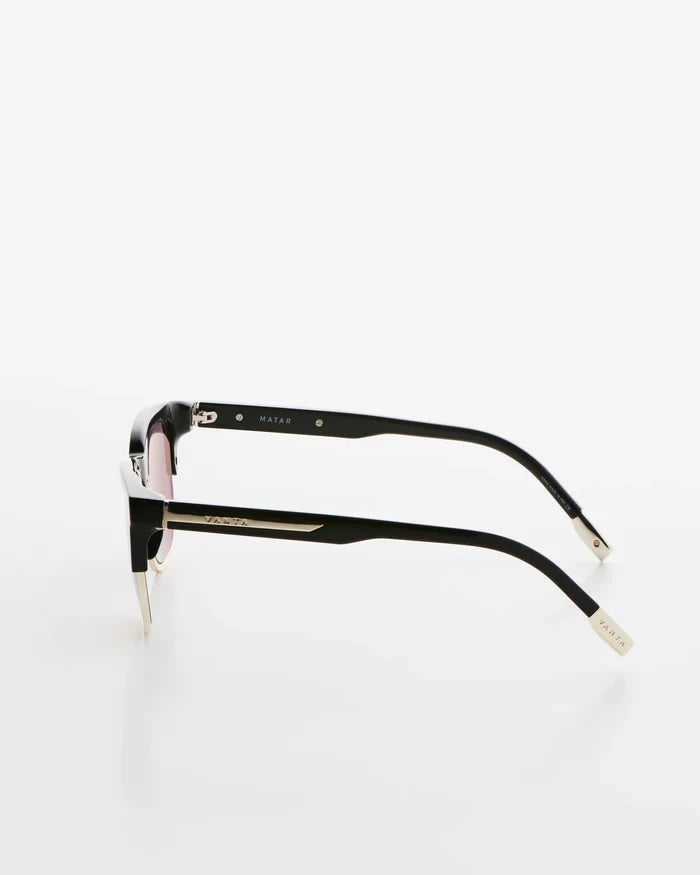 VANTA Matar Sunglasses - Gloss Black & Gold Metal
