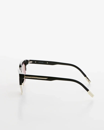 VANTA Matar Sunglasses - Gloss Black & Gold Metal