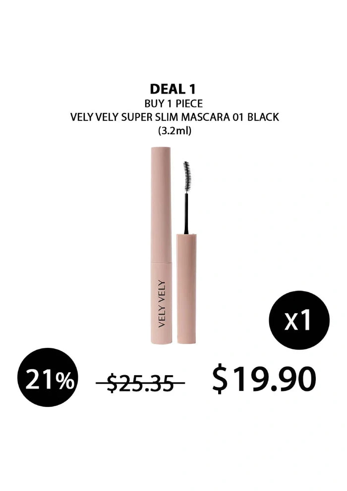 (BUY 1) VELY VELY SUPER SLIM MASCARA BLACK