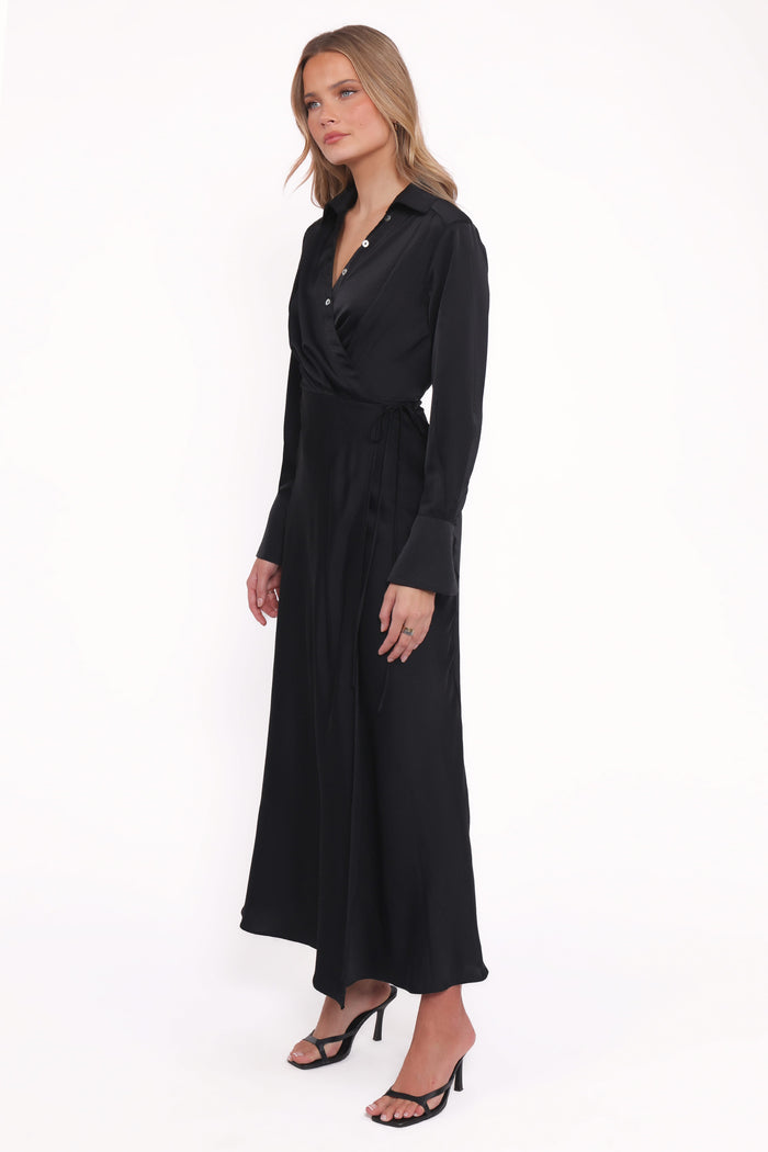 Petal and Pup USA DRESSES Verna Long Sleeve Maxi Dress - Black