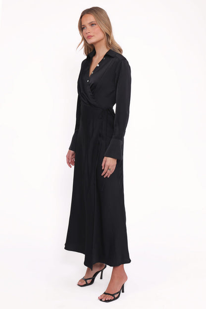 Petal and Pup USA DRESSES Verna Long Sleeve Maxi Dress - Black