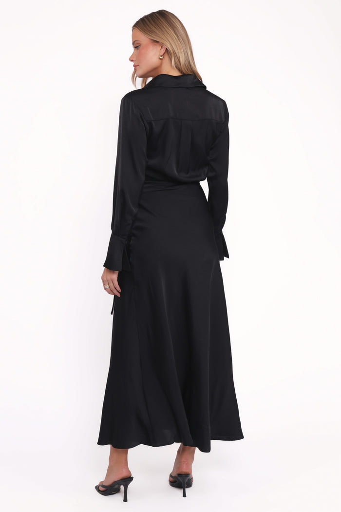 Petal and Pup USA DRESSES Verna Long Sleeve Maxi Dress - Black