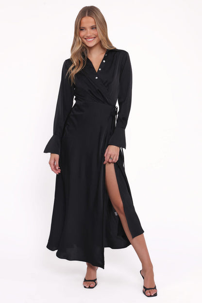 Petal and Pup USA DRESSES Verna Long Sleeve Maxi Dress - Black