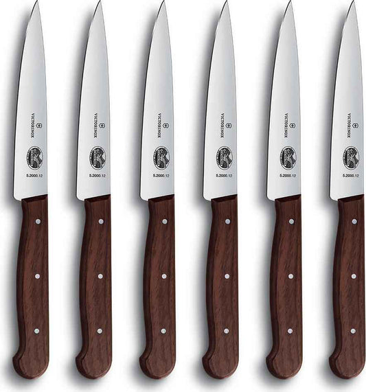 Victorinox - 6 Piece 4.75" Rosewood Pointed Tip Steak Knife Set - 5.2000.12-X4