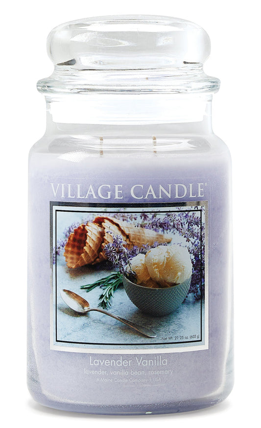 Village Candle - Lavender Vanilla - Large Glass Dome