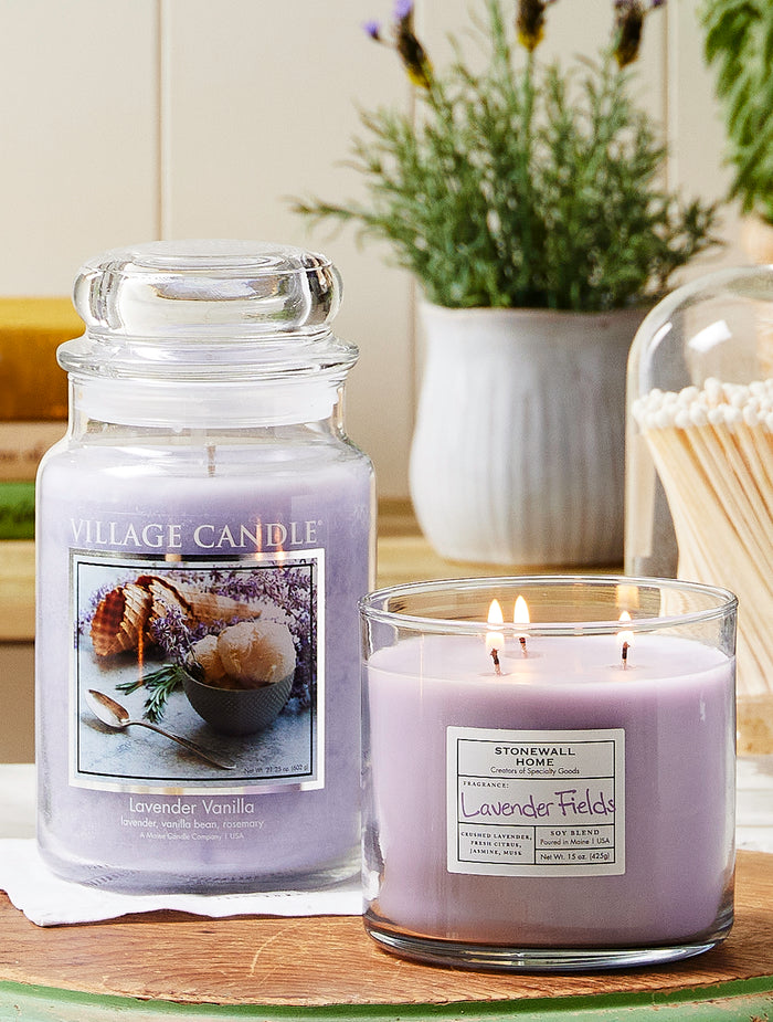 Village Candle - Lavender Vanilla - Large Glass Dome
