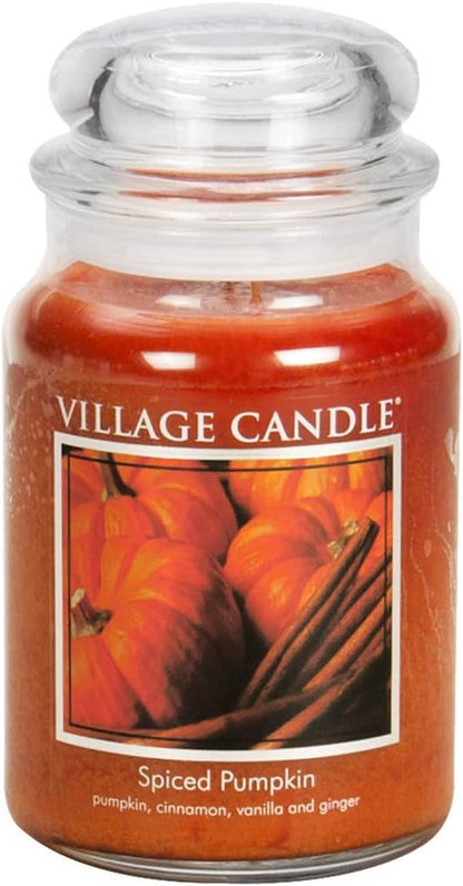 Village Candle - Spiced Pumpkin - Large Glass Dome