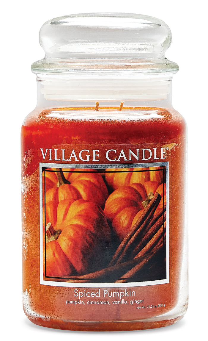 Village Candle - Spiced Pumpkin - Large Glass Dome