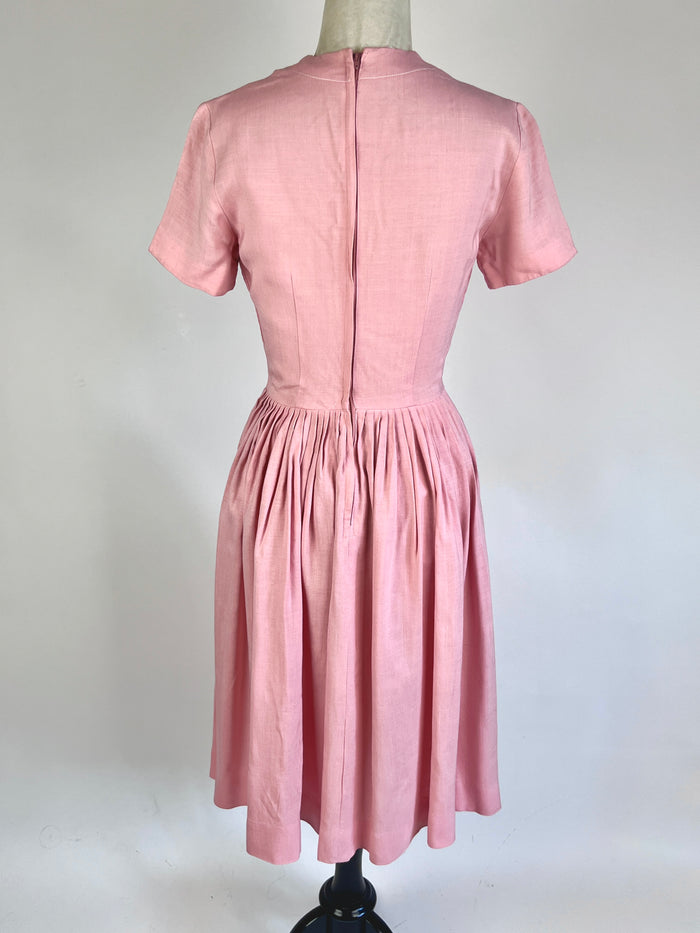 Vintage 1950s Pink Pleated Jonathan Logan Dress