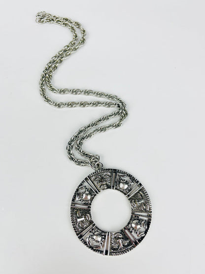 Vintage 1970s Cancer Crab Zodiac Necklace